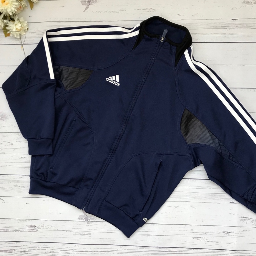 Youth Navy Blue/white Adidas Track Jacket